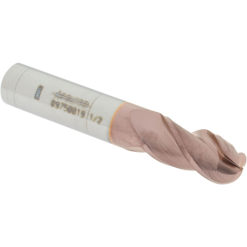 ACCUPRO Accupro 12184398 Ball End Mill 0.5 in 3 Flute Solid Carbide
