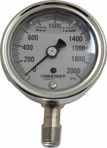 ASHCROFT Ashcroft 94214 Industrial Pressure Gauge 0-2000 Psi Npt
