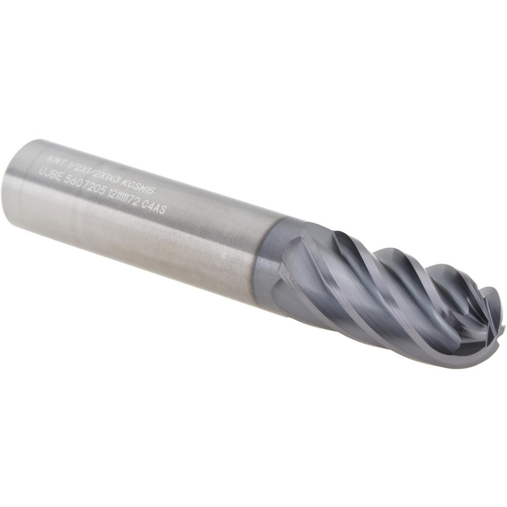KENNAMETAL Kennametal 5607205 Ball End Mill 1/2 in 6 Flute Solid Carbide