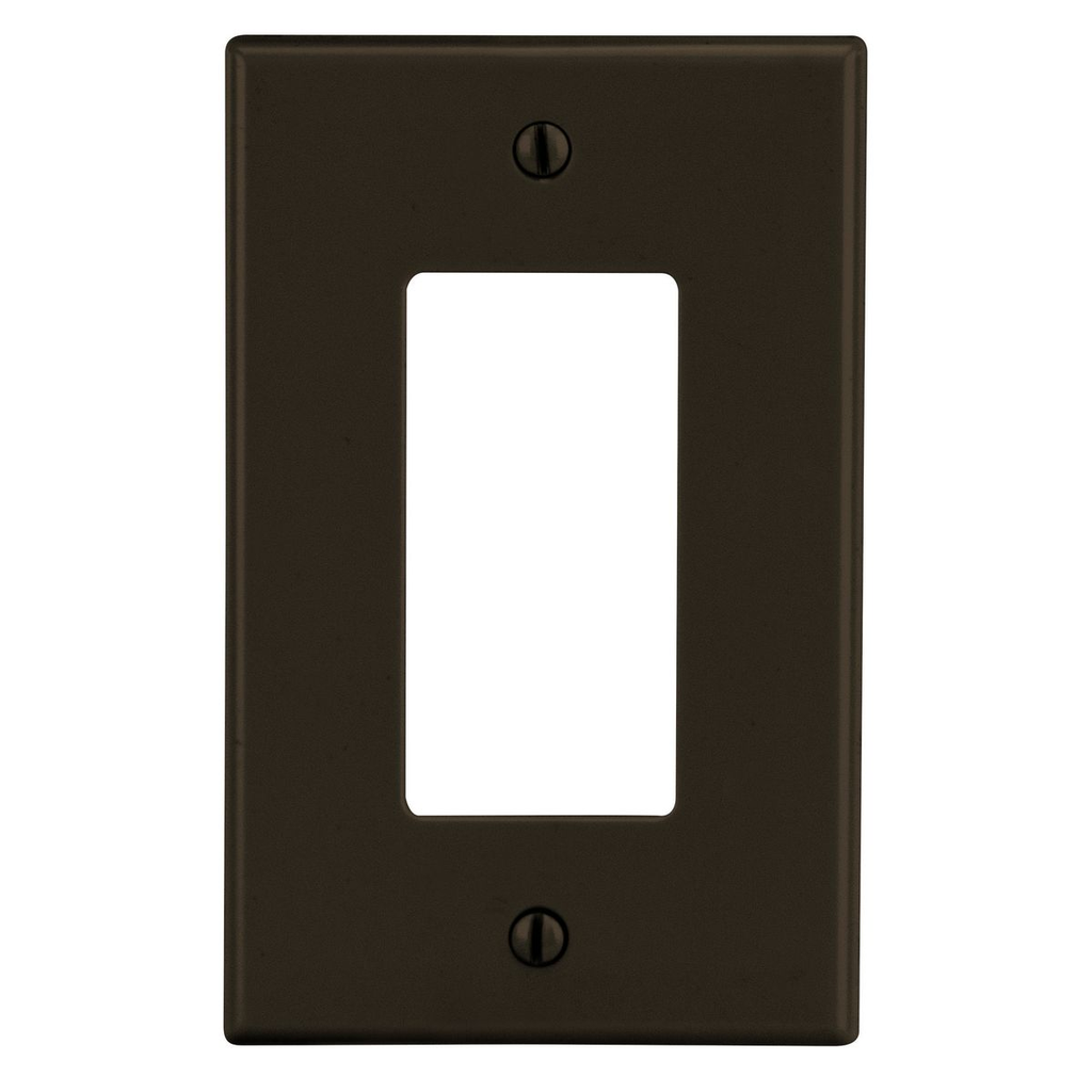 Hubbell Wiring Device-Kellems P26 Wallplate, 1-G, Decor, Brown