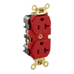 Leviton 5362-R 15 Amp 125 Volt NEMA 5-15R 2-Pole 3 Wire Extra Heavy Duty Specification Grade Red Receptacle