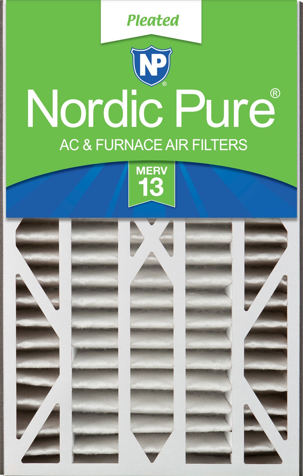 NORDIC PURE Nordic Pure 16x25x3ABM13-1 Merv 13 Air Filter 16x25x3