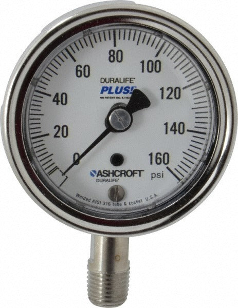 ASHCROFT Ashcroft 251009S02LLL160 Pressure Gauge 0-160 Psi