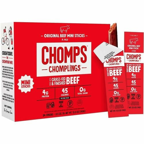 CHOMPS We Are the Chompians Llc CHSLCO24 Beef Jerky Sticks 24pk