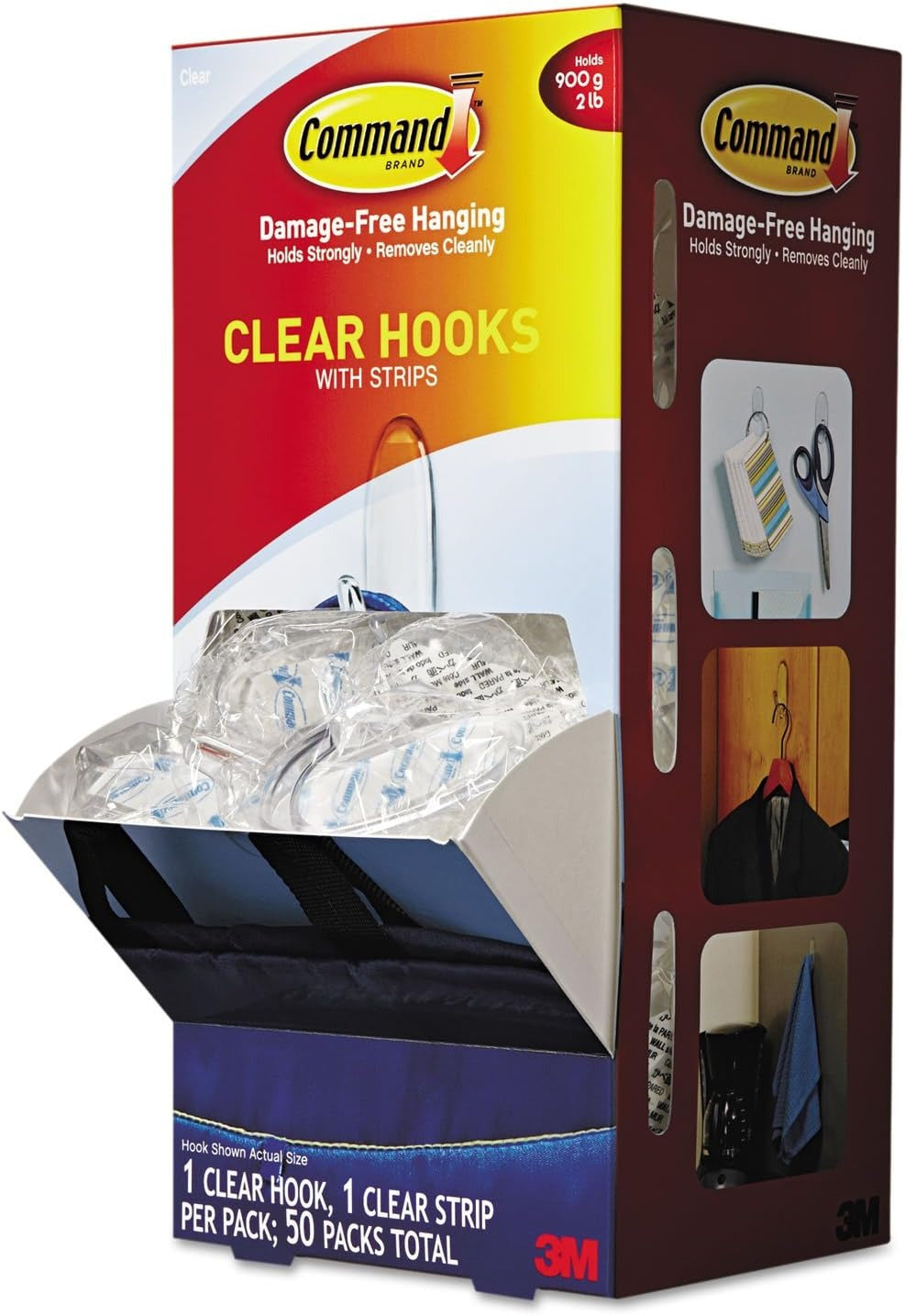 3M 3M MMM17091CLRCABP Command Clear Hooks and Strips 2 lb Capacity (Medium/50 Pack)