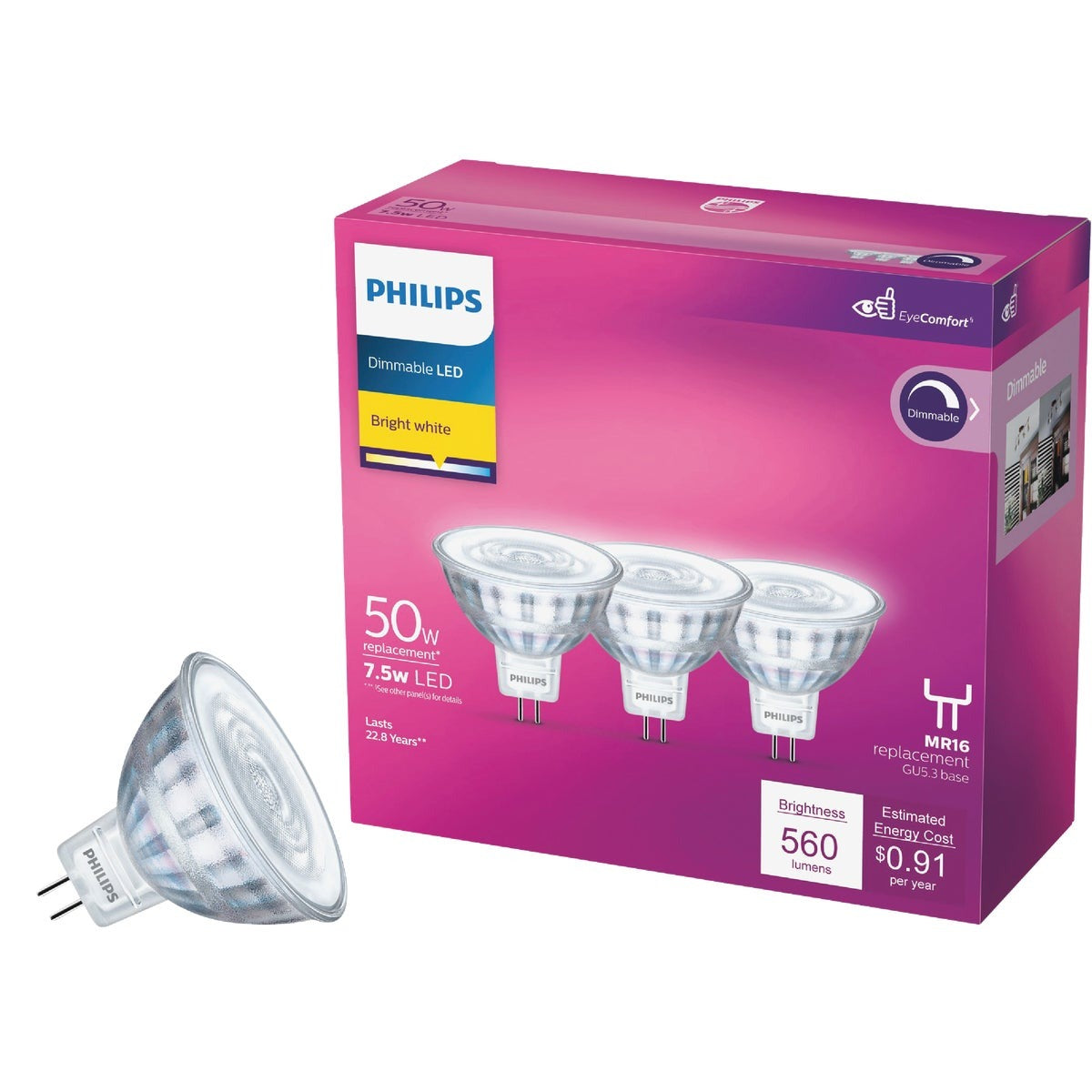 PHILIPS Philips 567339 MR16 Led Bulb 50W 3000K Dimmable