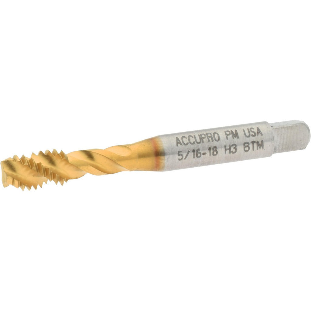 ACCUPRO Accupro 40103-01T Spiral Flute Tap 5/16-18 Unc Tin Coated