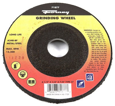 FORNEY Forney Industries Inc 71877 Type 27 Grinding Wheel 4.5in
