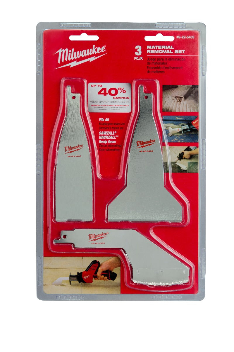 Milwaukee 49-22-5403 Material Removal Blade Set 3-Piece