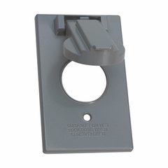 Crouse-Hinds TP7202 Weatherproof Self-Closing Cover Gray Die Cast Aluminum Single Gang 1.425 Diameter Opening