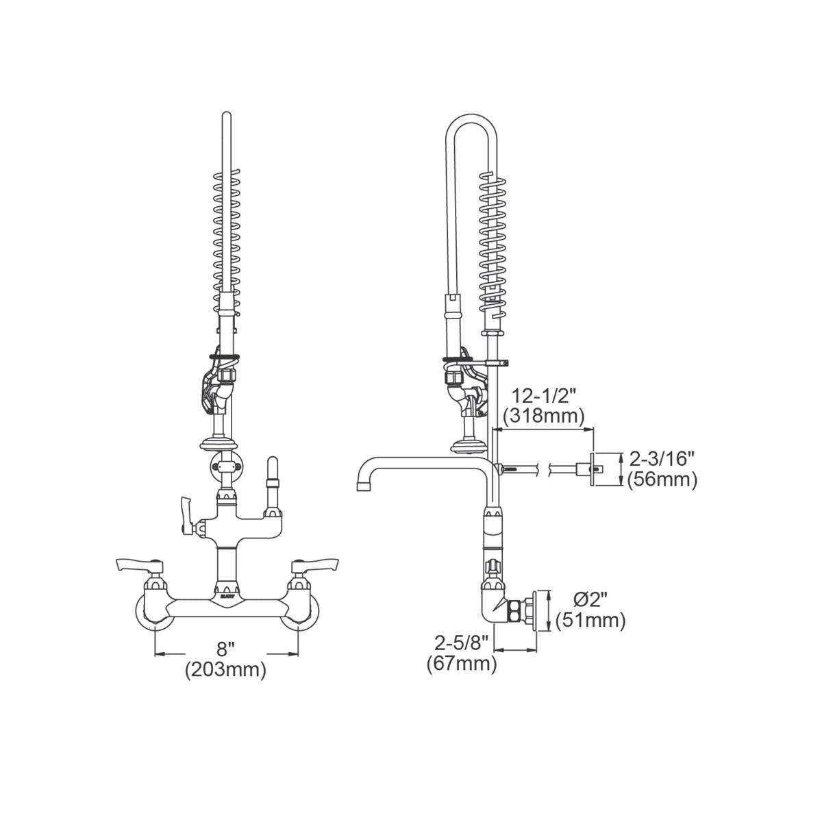 BSC PREFERRED Bsc Preferred LK943AF10LC Wall Mount Kitchen Faucet