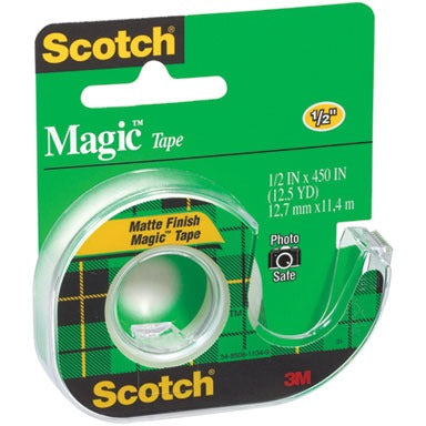 3M 3M MMM104 Scotch Magic Tape 0.50 in x 12.50 yd (1 Roll) 104