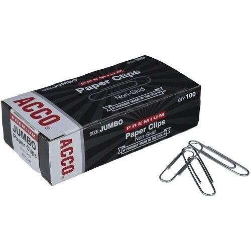 ACCO Acco ACC72510 Jumbo Gem Clips Zinc-galvanized 100 Pack