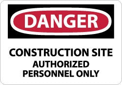 ACCUFORMNMC Accuformnmc D247R Danger Construction Site Sign Plastic