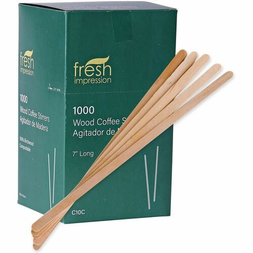 ECO-PRODUCTS Eco-products ECONTSTC10C Wooden Stir Sticks 1000 Pack