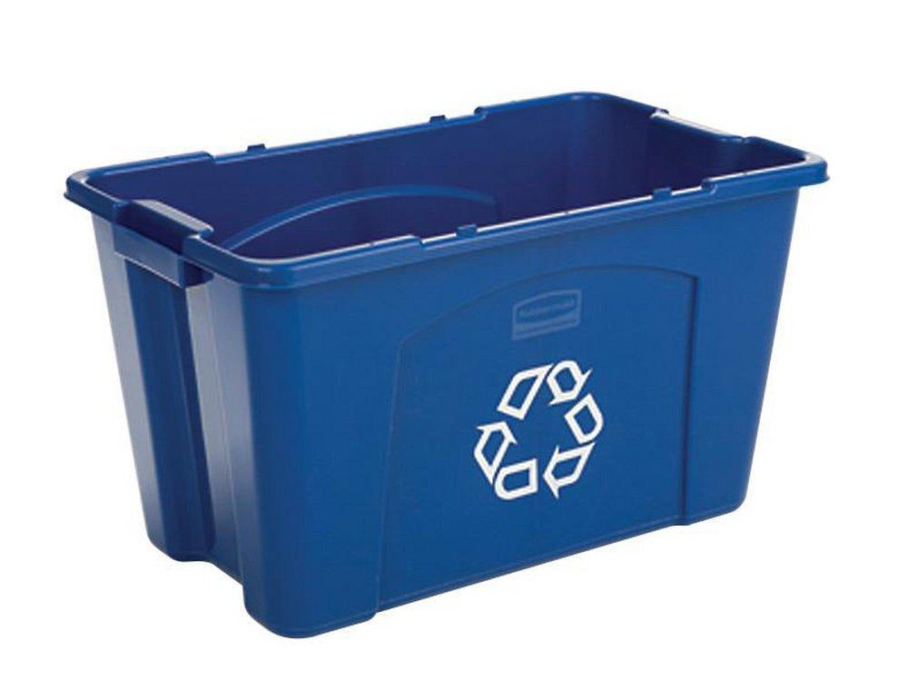 RUBBERMAID Rubbermaid FG571873BLUE 18 Gal Handle Recycled Box With Universal Symbol (18 Gal)