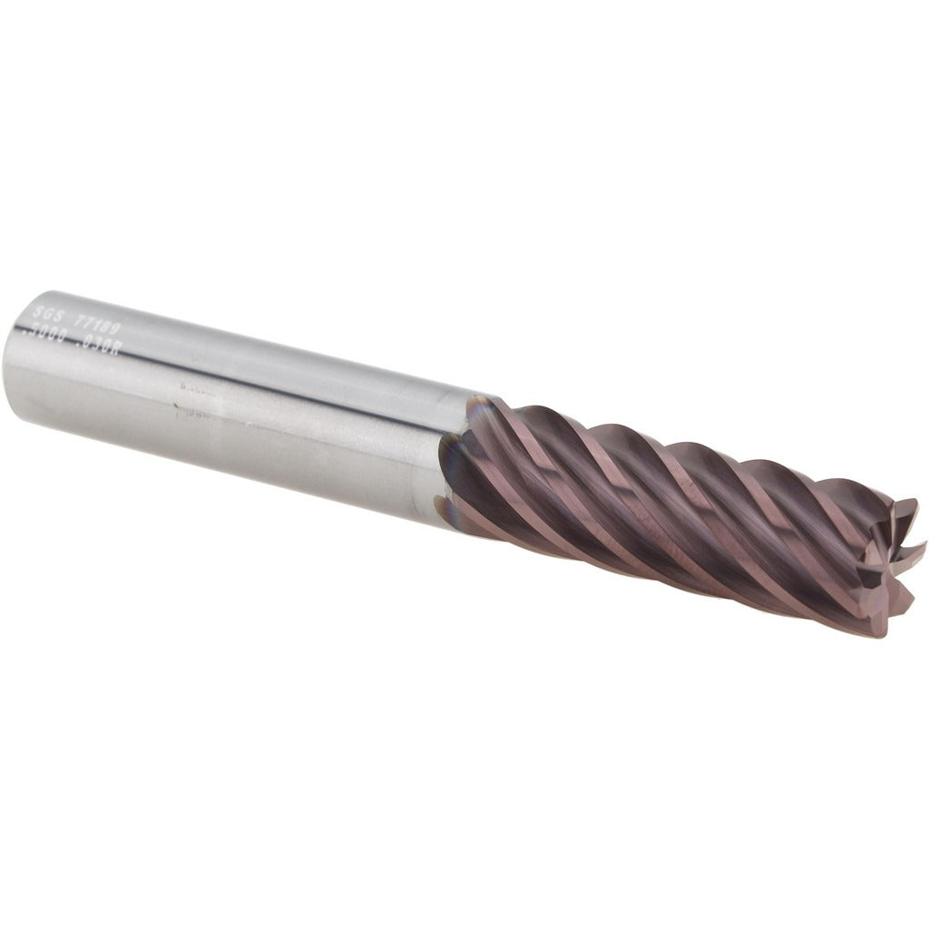 KYOCERA SGS PRECISION TOOLS Sgs 77189 Corner Radius End Mill 1/2 in 7 Flute Solid Carbide