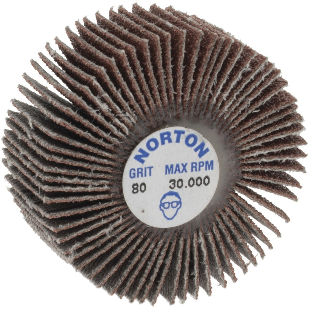 NORTON Norton 63642502633 Mounted Flap Wheel 80 Grit 1-3/8 in