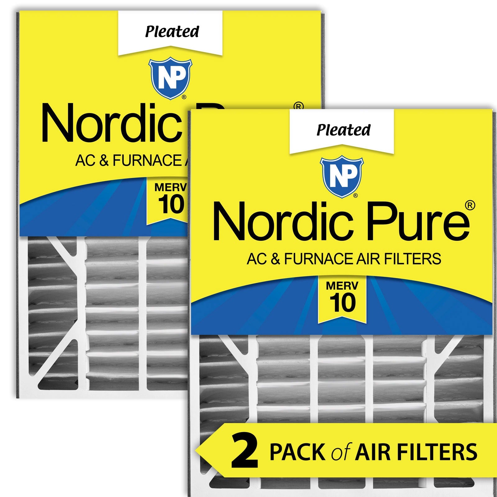 NORDIC PURE Nordic Pure 20x25x5ABM10-2 Merv 10 Air Filter 2 Pack