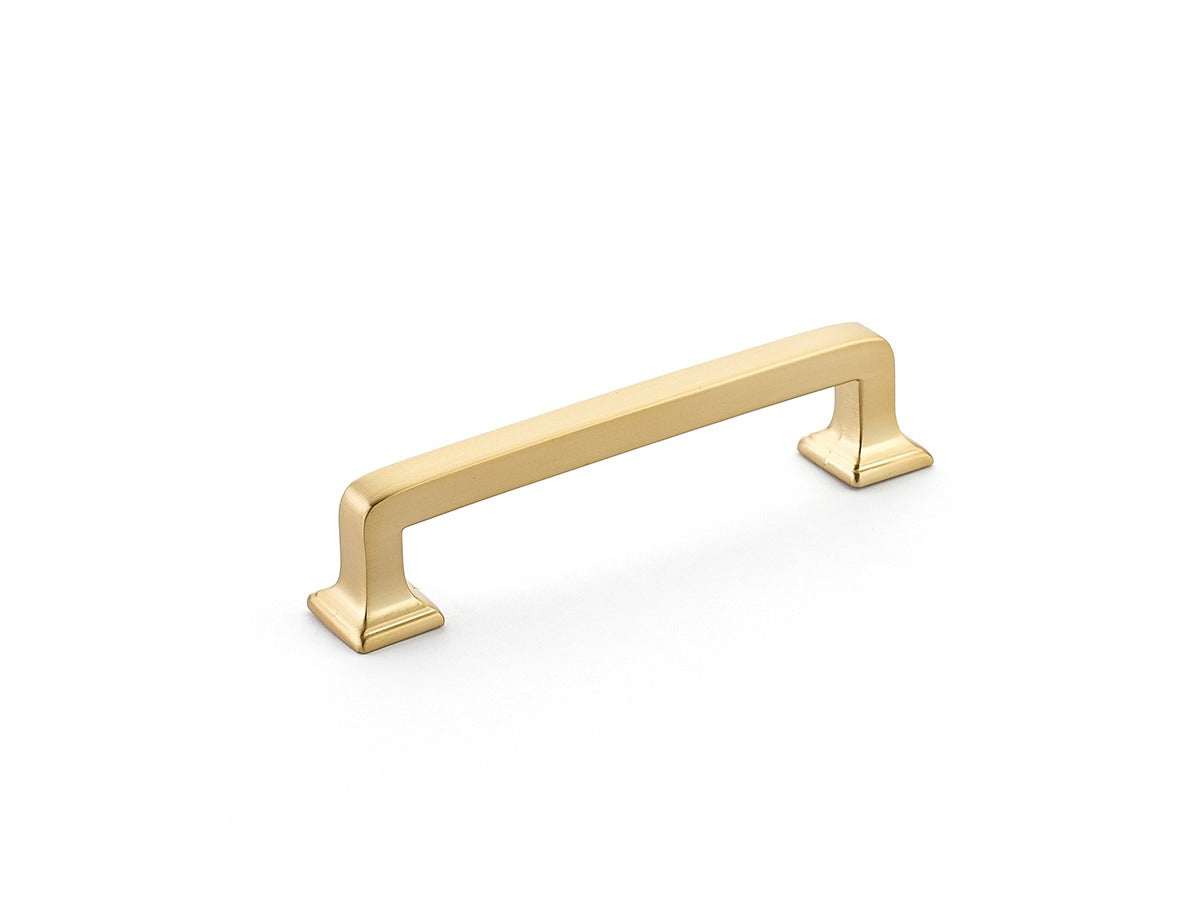 SCHAUB Schaub 538-SSB Cabinet Pull 4in Menlo Park Satin Brass