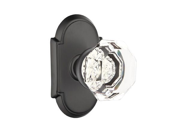 EMTEK Emtek 8208OTUS19 Old Town Glass Privacy Knob Flat Black