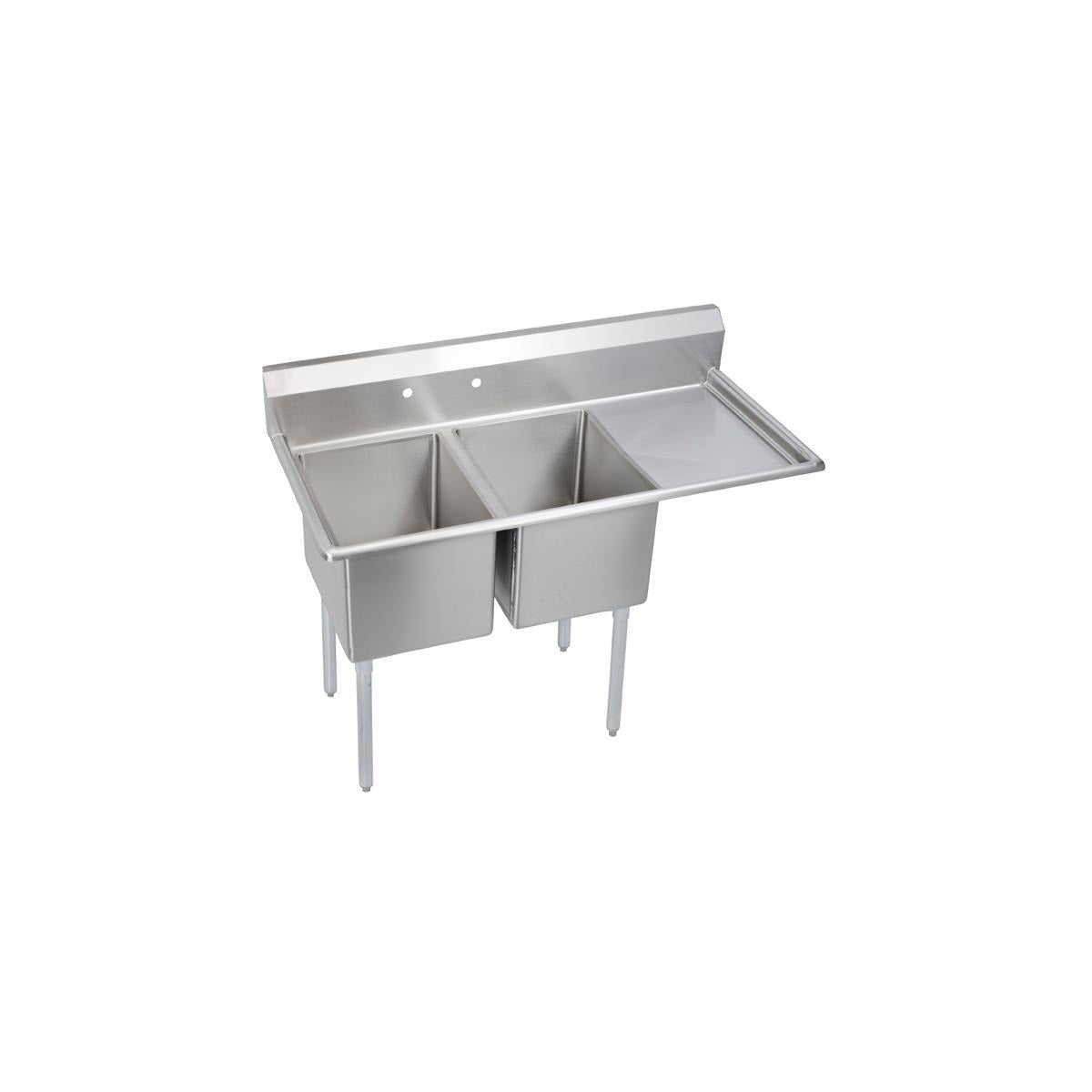 BSC PREFERRED Bsc Preferred 2C18X18-R-24X Two-compartment Sink 64.5in