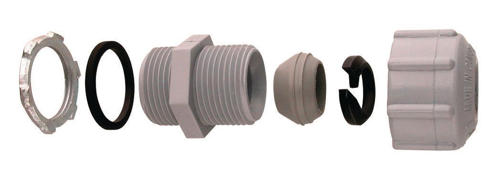 IPEX 077244 IPX 077244 1/2 PVC Threaded Strain Relief Connector