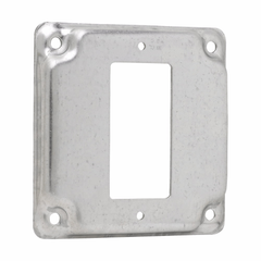 Crouse-Hinds TP513 4 Square Surface Cover, (1) GFCI Receptacle, 1/2 Raised, 5.5cu.in, Steel