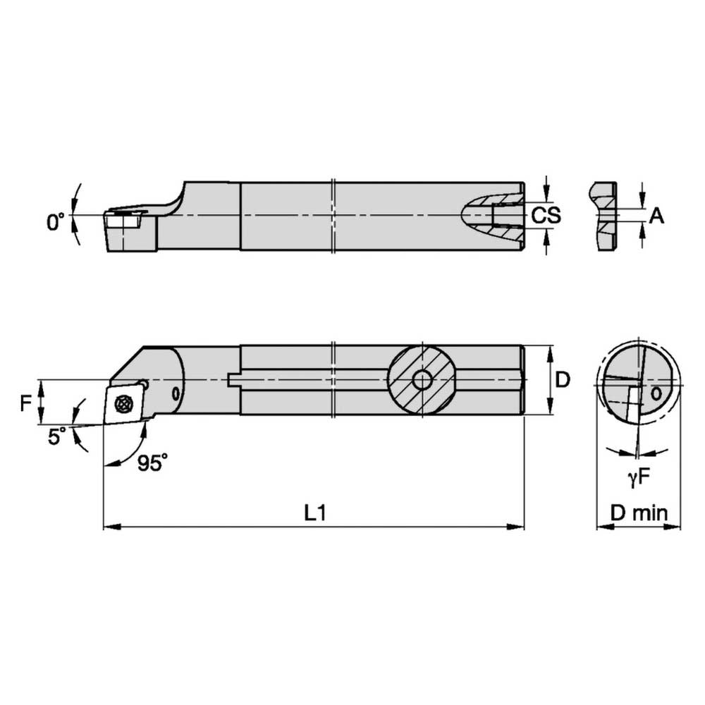 KENNAMETAL Kennametal 2598698 Indexable Boring Bar Solid Carbide