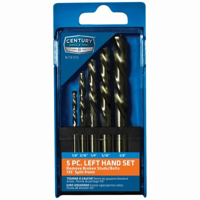 CENTURY DRILL & TOOL Century Drill Tool 74105 Lh Cobalt Stub Drill Bit Set 5pc