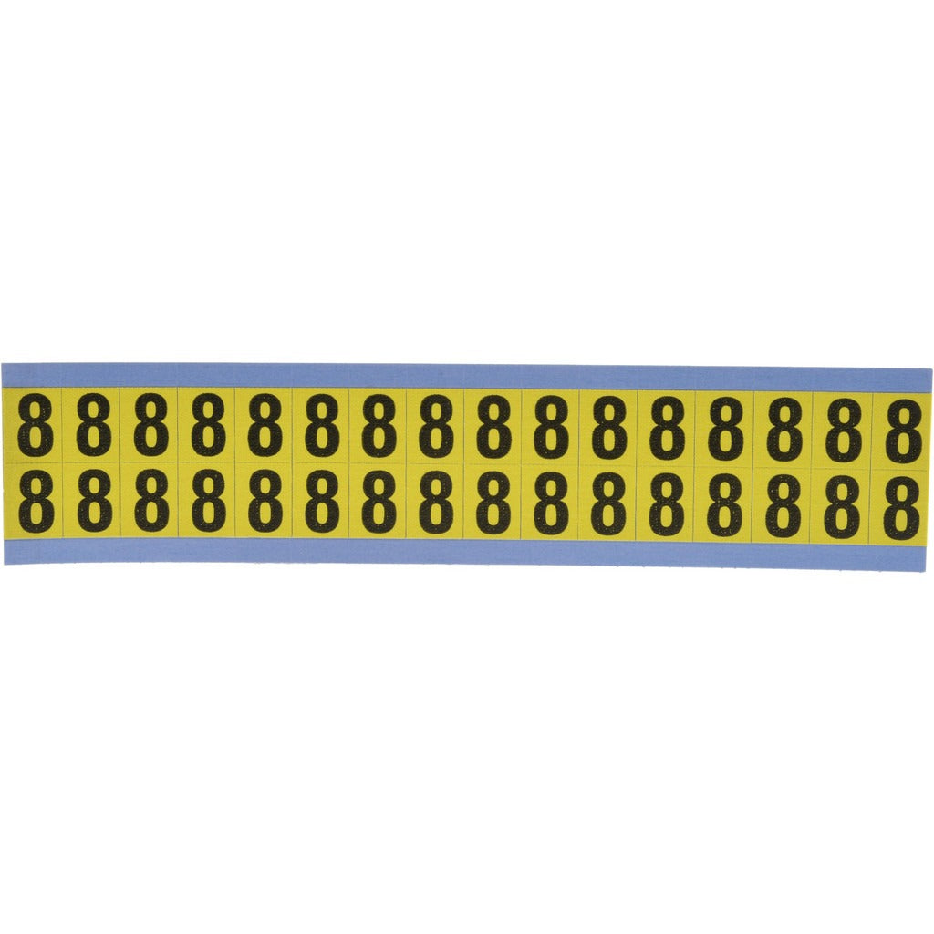 STRANCO Stranco SB3-8 Number Label Black on Yellow Vinyl