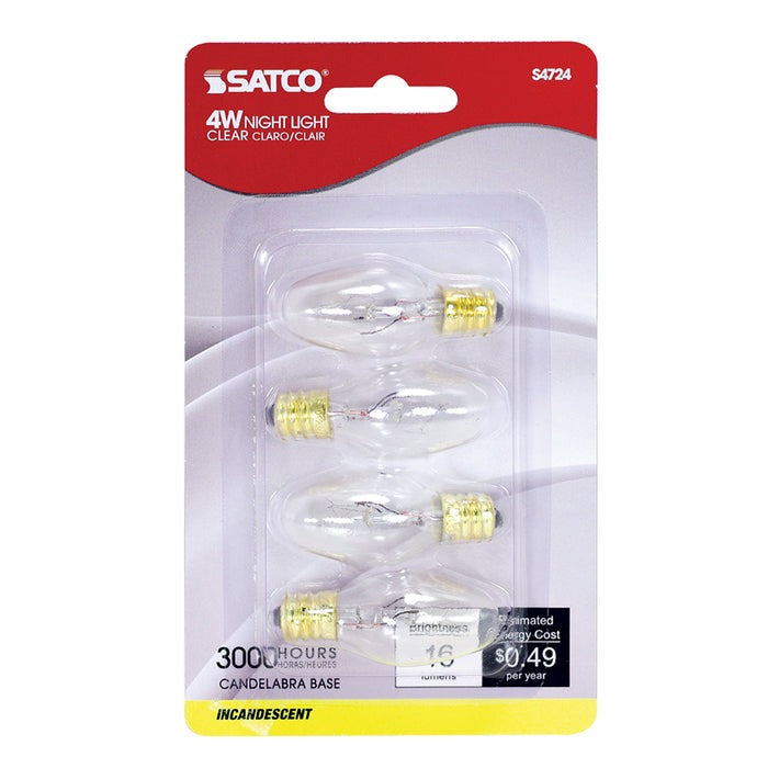SATCO-NUVO Satco-Nuvo S4724 4C7 incandescent C7 bulb 4W (4 pack)