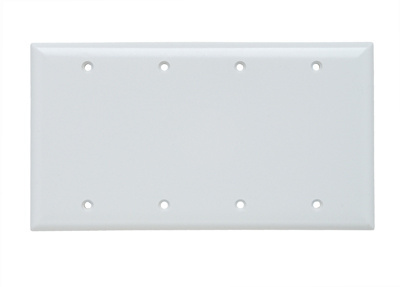 Pass & Seymour SP43W 4Gang Wall Plate Blank Standard - White