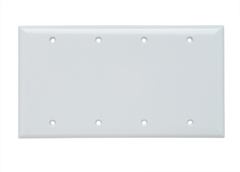 Pass & Seymour SP43W 4Gang Wall Plate Blank Standard - White