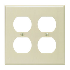 Leviton 86016 2-gang Duplex Device Receptacle Wallplate Standard Size Thermoset Ivory