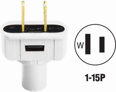 LEVITON Leviton Mfg Co 001-48643-00W Cord Plug 15A 125V Nema 1-15P