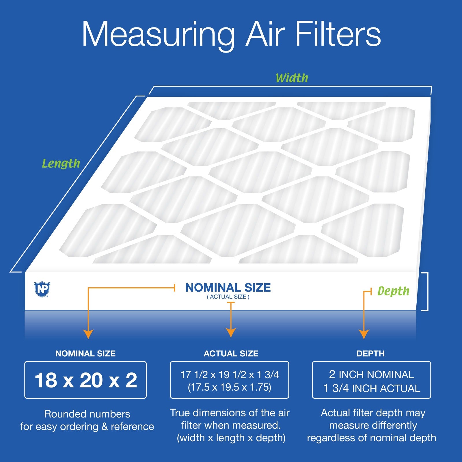 NORDIC PURE Nordic Pure 18x20x2M12-3 Merv 12 Pleated Air Filter 3 Pack