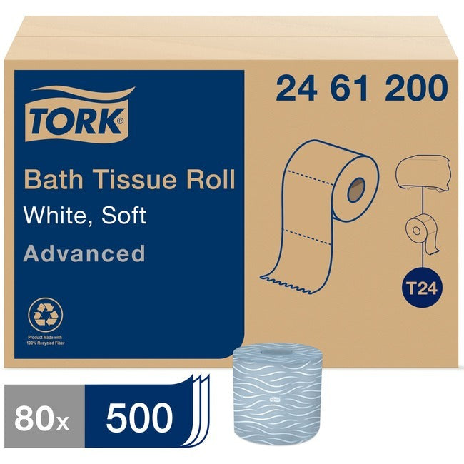 TORK Tork TRK2461200 Advanced Bath Tissue Roll 2-Ply (80/Carton, 500 Sheets/Roll)