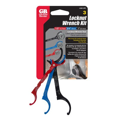 GARDNER BENDER Ecm Industries Llc LNW-3PC Locknut Wrench Kit 3 Piece