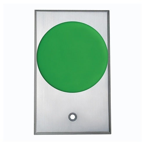 CAMDEN DOOR CONTROLS Camden Door Controls CM-5020G Mushroom Button Aluminum Green