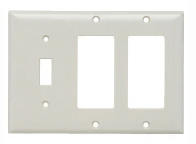 LEGRAND LEGRAND SP1262W Combination Wall Plate 1 Toggle Switch 2 Decorator Three Gang White