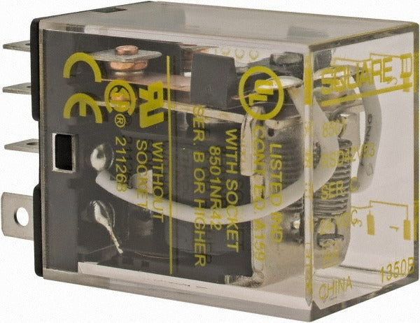 SCHNEIDER ELECTRIC Square D 8501RSD42V53 General Purpose Relay Dpdt 24 Vdc