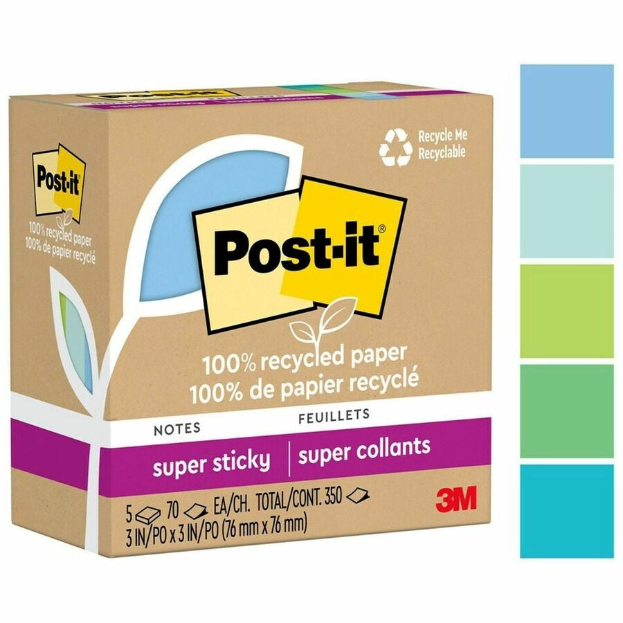 3M 3M MMM654R5SST Post-it Super Sticky Adhesive Note 3 x 3 in. (5 Pack) 654R-5SST