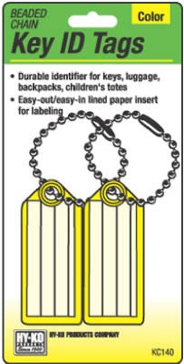 HY-KO Hy-ko Prod Co KC140 Key Id Tag with Ball Chain 2 Pack