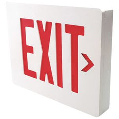 Dual-Lite SEDRW Emergency Exit Signs Aluminum LED 2 Face White Housing With Red Letters 2.6W