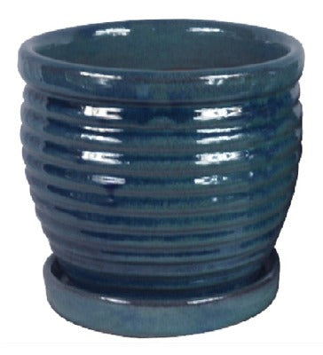 TRENDSPOT Trendspot Inc CR10479-05F Aqua Blue Honey Jar Planter 6in