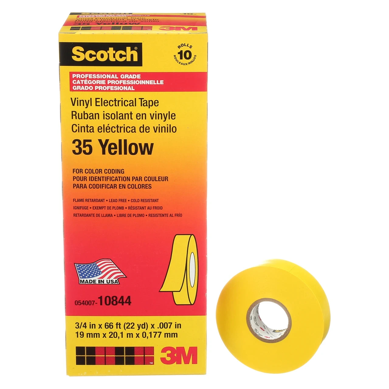 3M 3M 7000006096 Scotch Vinyl Electrical Tape 35 0.75 in x 66 ft (Roll)