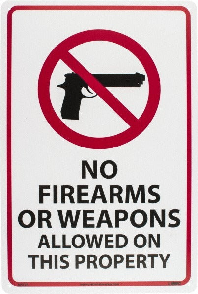 ACCUFORMNMC Accuformnmc M452R No Firearms Sign Rectangle Wall Mount