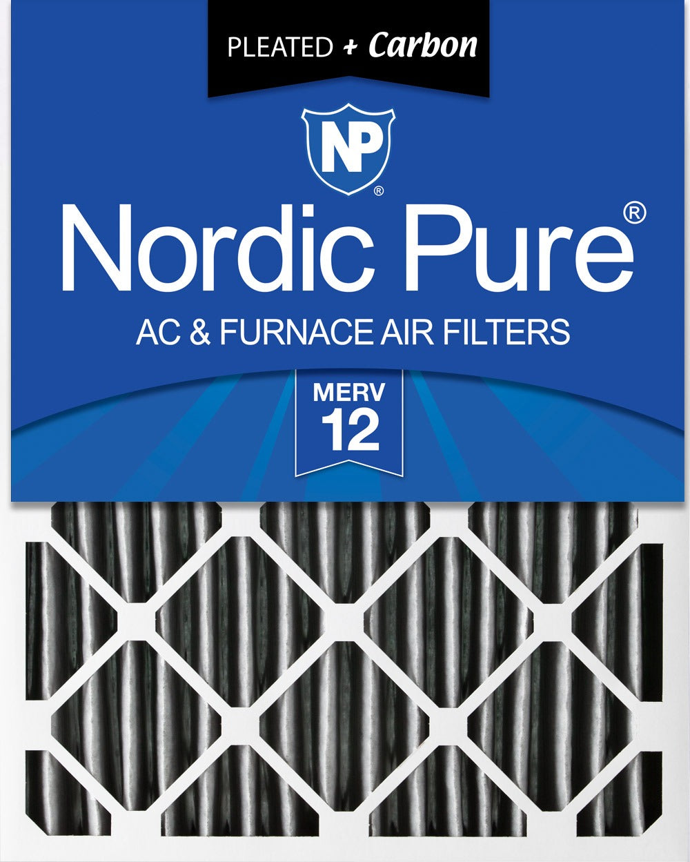 NORDIC PURE Nordic Pure 14x14x4PM12C-1 Merv 12 Carbon Air Filter