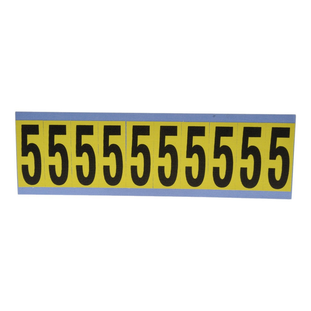 STRANCO Stranco SB5-5 Number Label 5 Yellow Vinyl 1 Inch